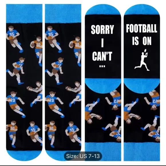 3 Pairs Men's Football Socks Cozy & Comfy  Size 7-13 - Picture 2 of 6